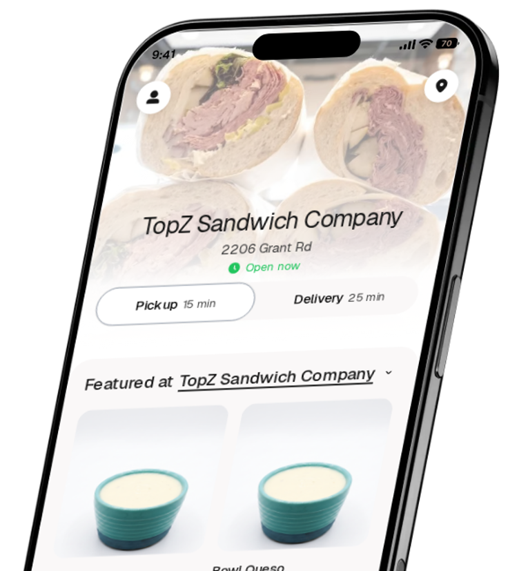 TopZ Sandwich Company app preview