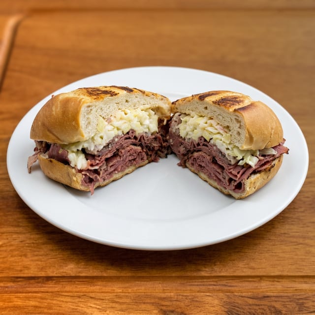 Hot Pastrami & Swiss Sandwich (Toasted).