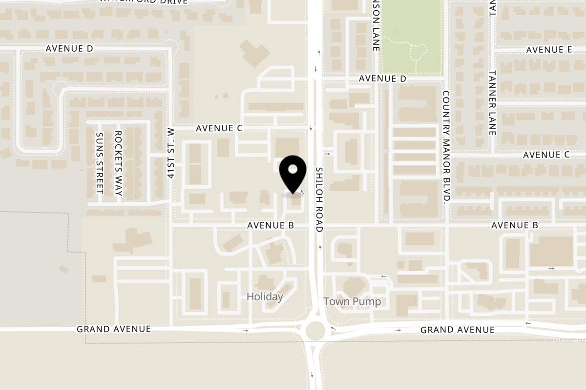 Map showing the location of TopZ Sandwich Company Shiloh Rd on 4007 Avenue B Unit 1 in Billings